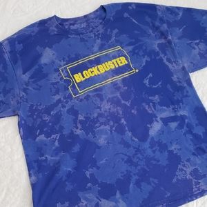 *SOLD* Blockbuster Blue Men’s Tshirt Tee Bleach Tie Dye